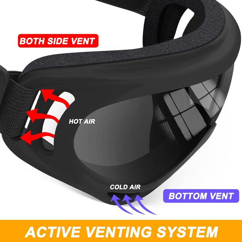 OXG Store نظارات دراجة نارية 2 زوج تناسب الخوذة، نظارات تزلج ATV مضادة للأشعة فوق البنفسجية ومقاومة للغبار والرياح لنظارات دراجة ترابية للشباب والرجال والنساء - Image 4